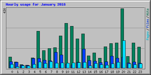 Hourly usage for January 2016