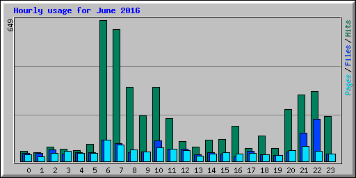 Hourly usage for June 2016