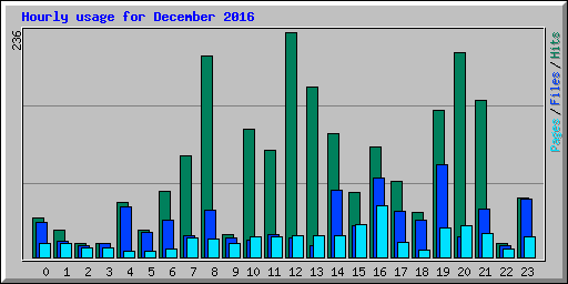 Hourly usage for December 2016